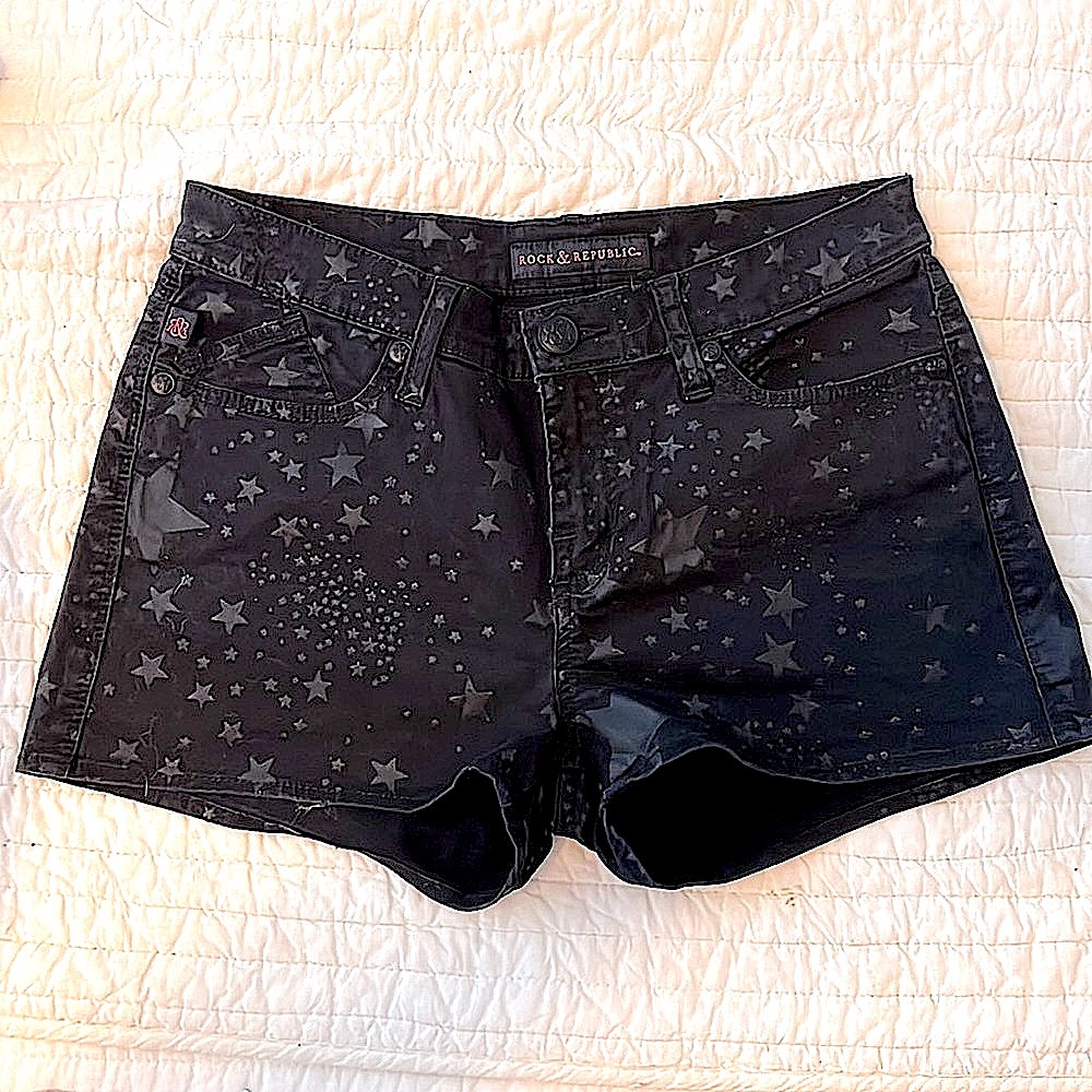 ROCK & REPUBLIC | Womens Black Shorts |Sz 8 Ninja Starlet Rockstar Summer Shorts